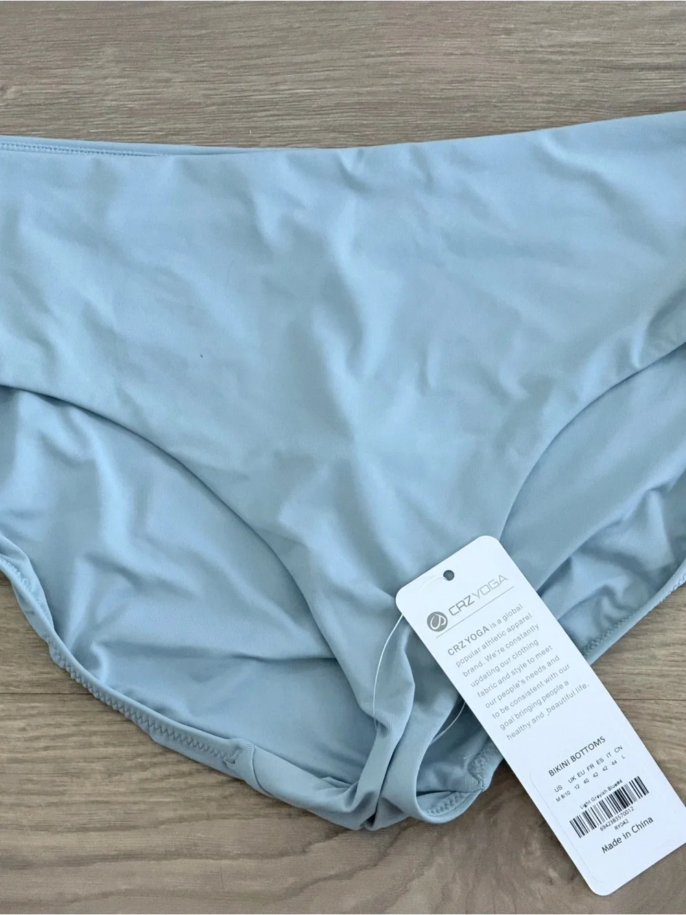 NWT CRZ YOGA Sunshine Criss Cross Bikini Set M Light Grayish Blue
